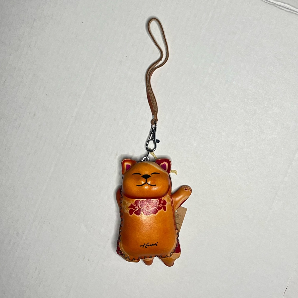 Mini Hawaiian Cat Keyring Wristlet Purse